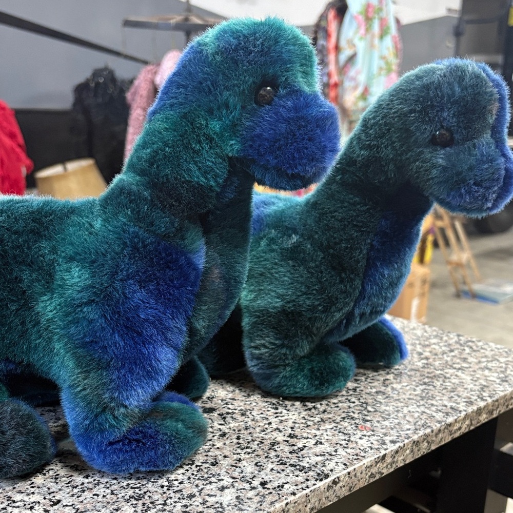 Plush Blue and Green Dinosaur Toy Ty